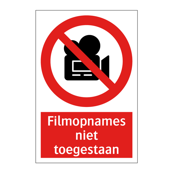 Filmopnames niet toegestaan