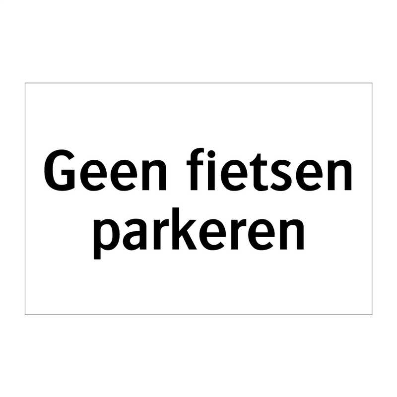 Geen fietsen parkeren