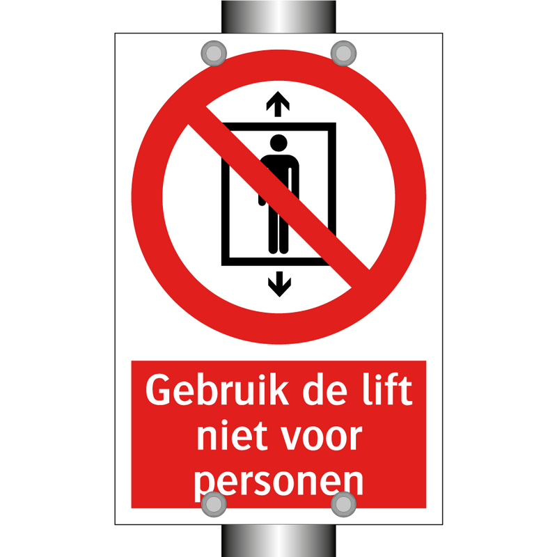 Gebruik de lift niet voor personen