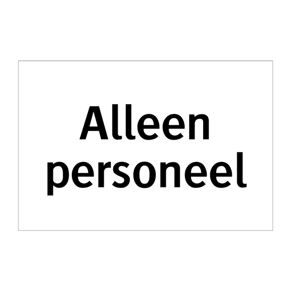 Alleen personeel