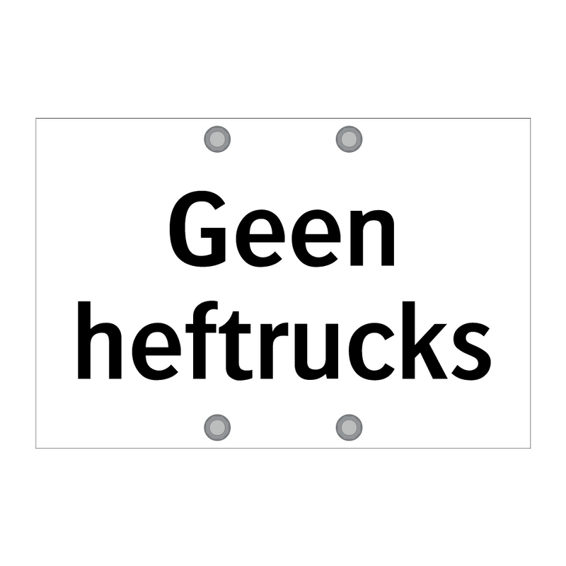 Geen heftrucks