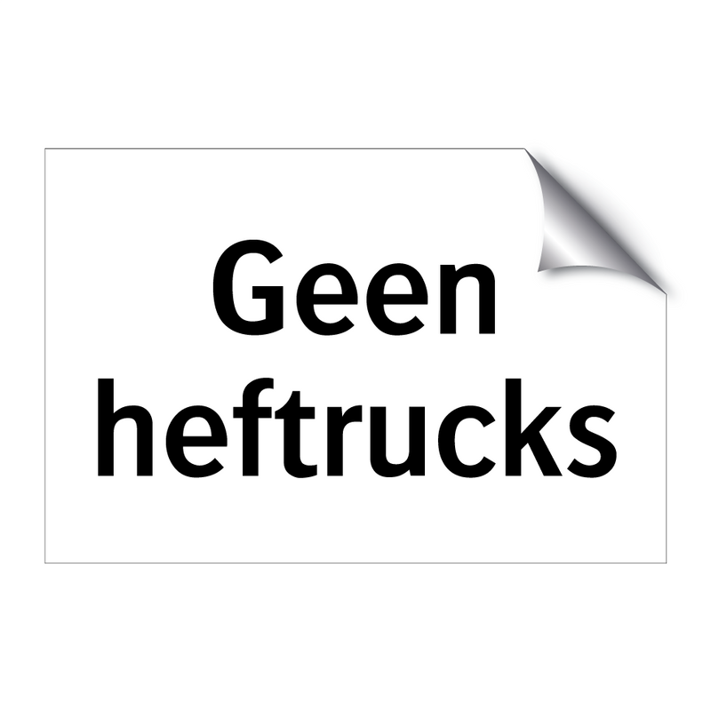 Geen heftrucks