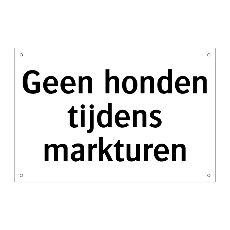 Geen honden tijdens markturen