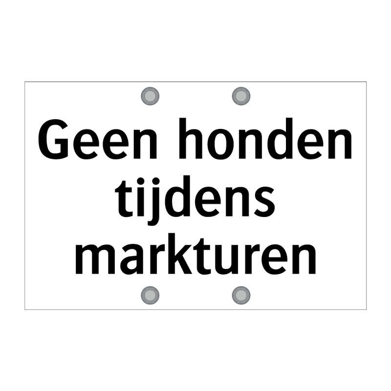 Geen honden tijdens markturen