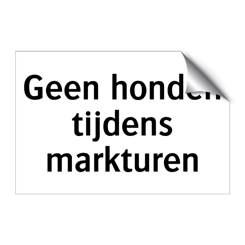 Geen honden tijdens markturen