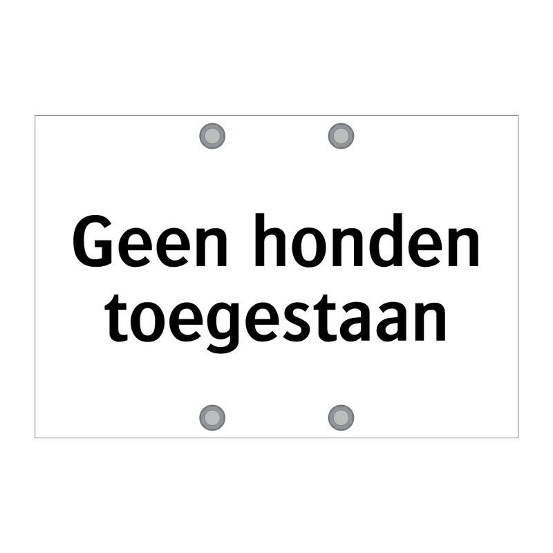 Geen honden toegestaan