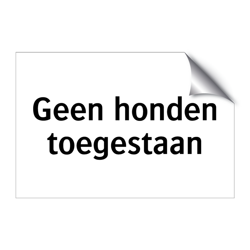 Geen honden toegestaan