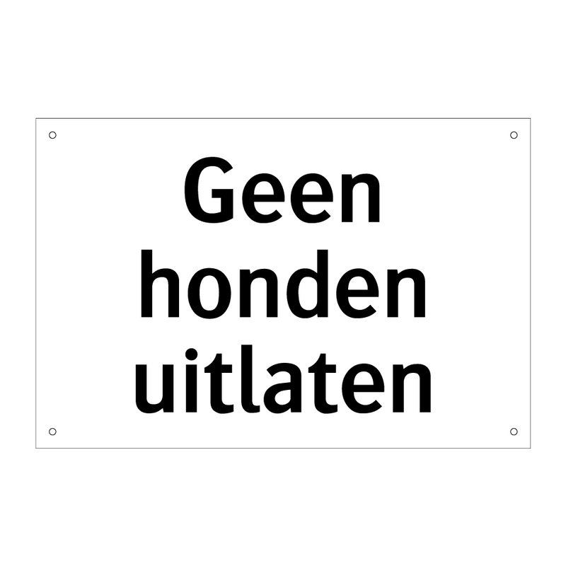 Geen honden uitlaten