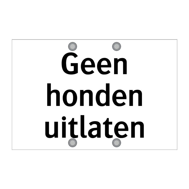 Geen honden uitlaten