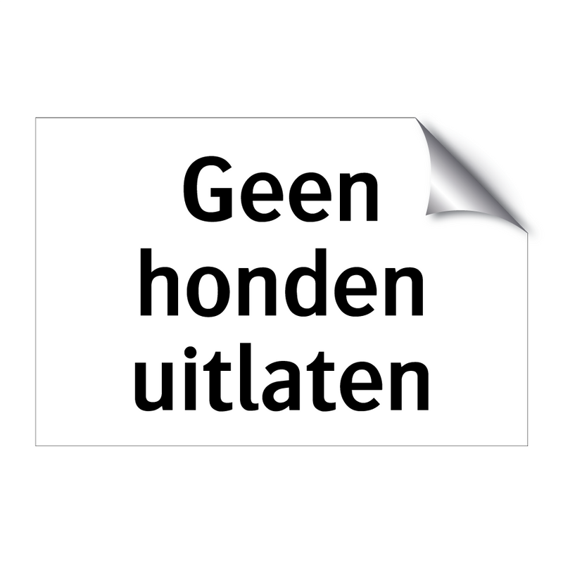 Geen honden uitlaten