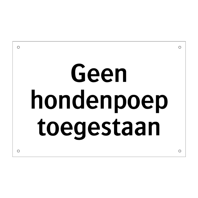 Geen hondenpoep toegestaan