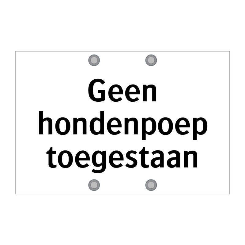 Geen hondenpoep toegestaan