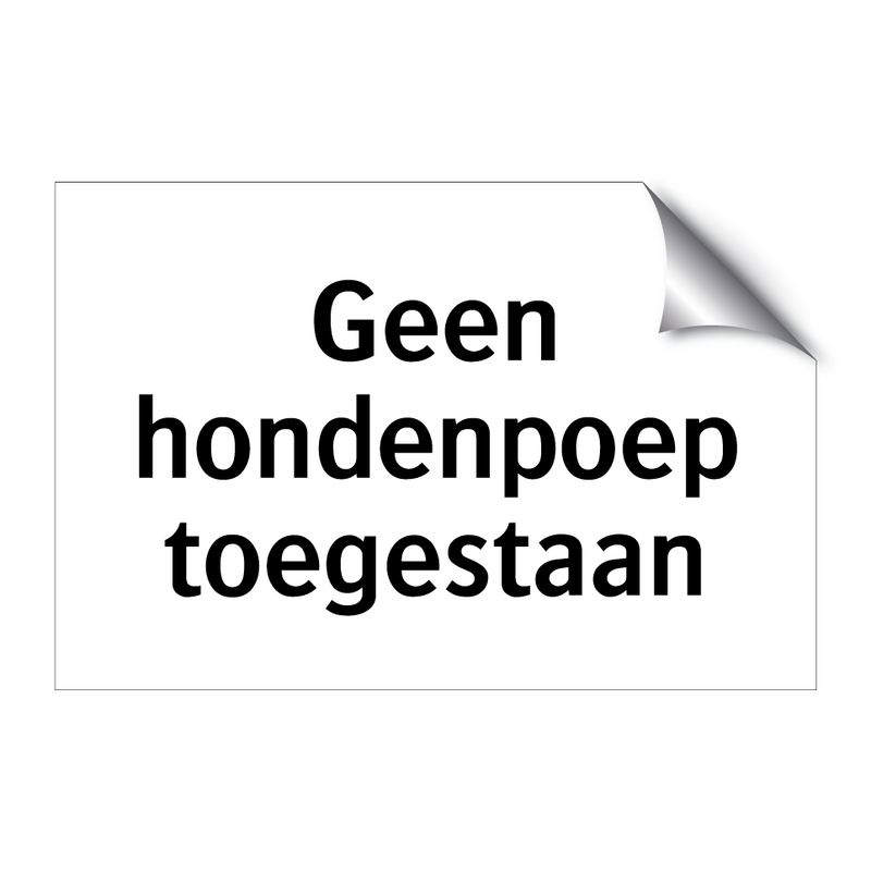 Geen hondenpoep toegestaan