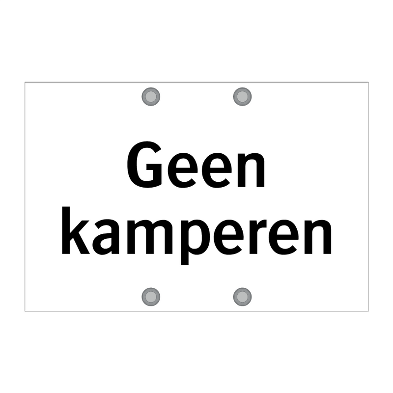 Geen kamperen