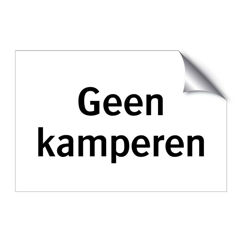 Geen kamperen