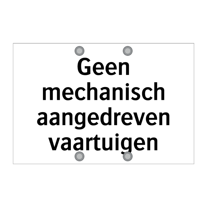 Geen mechanisch aangedreven vaartuigen