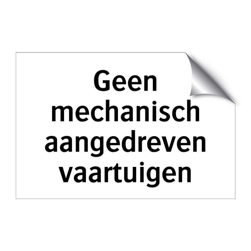 Geen mechanisch aangedreven vaartuigen