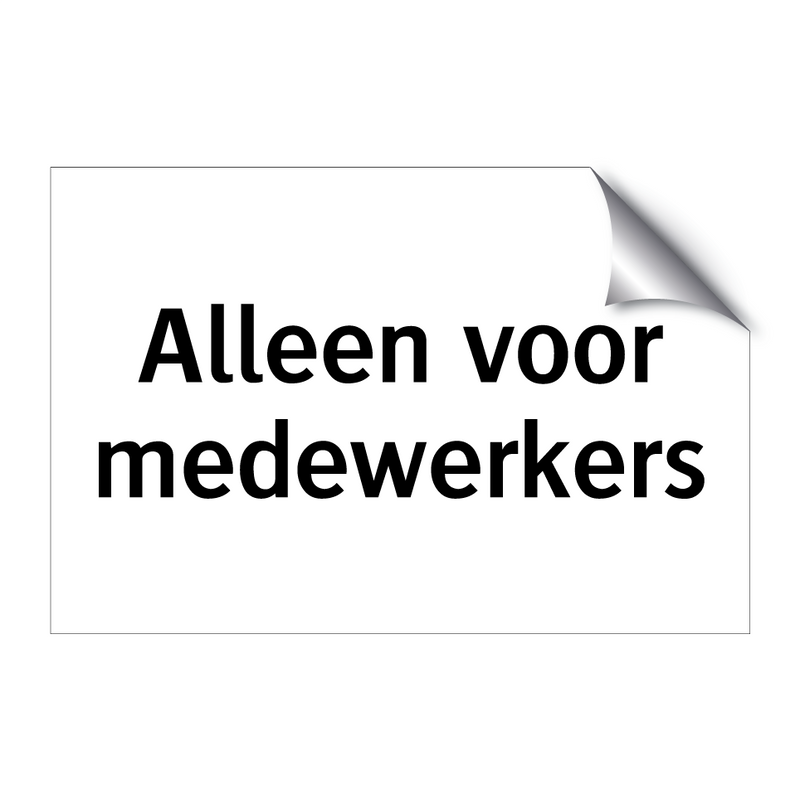 Alleen voor medewerkers