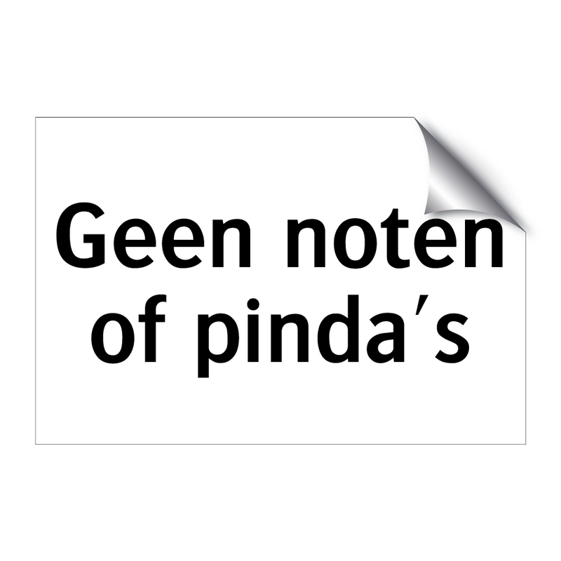 Geen noten of pinda's