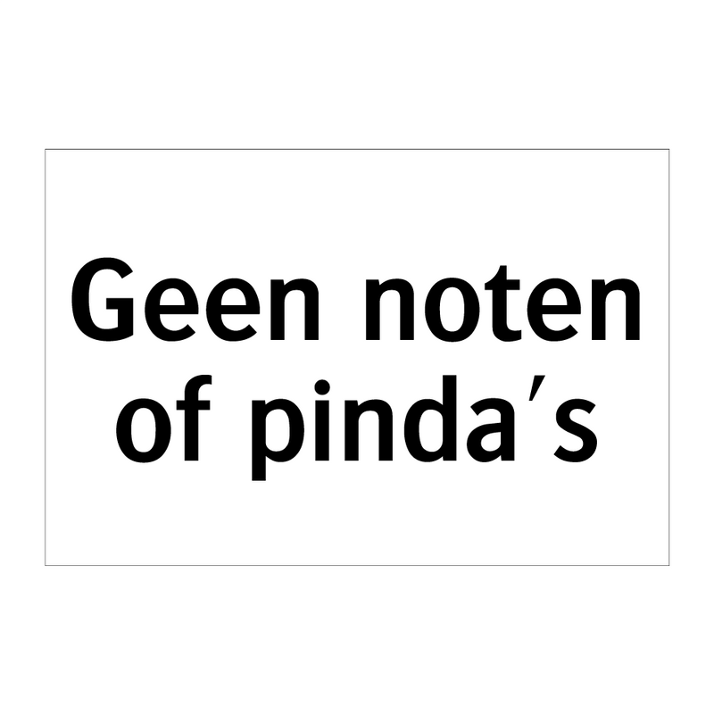 Geen noten of pinda's