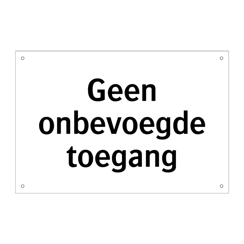 Geen onbevoegde toegang