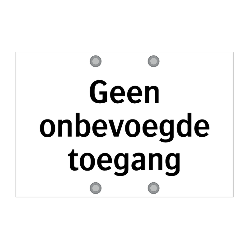 Geen onbevoegde toegang