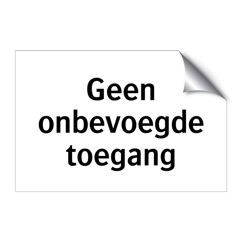 Geen onbevoegde toegang