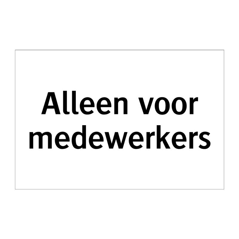 Alleen voor medewerkers