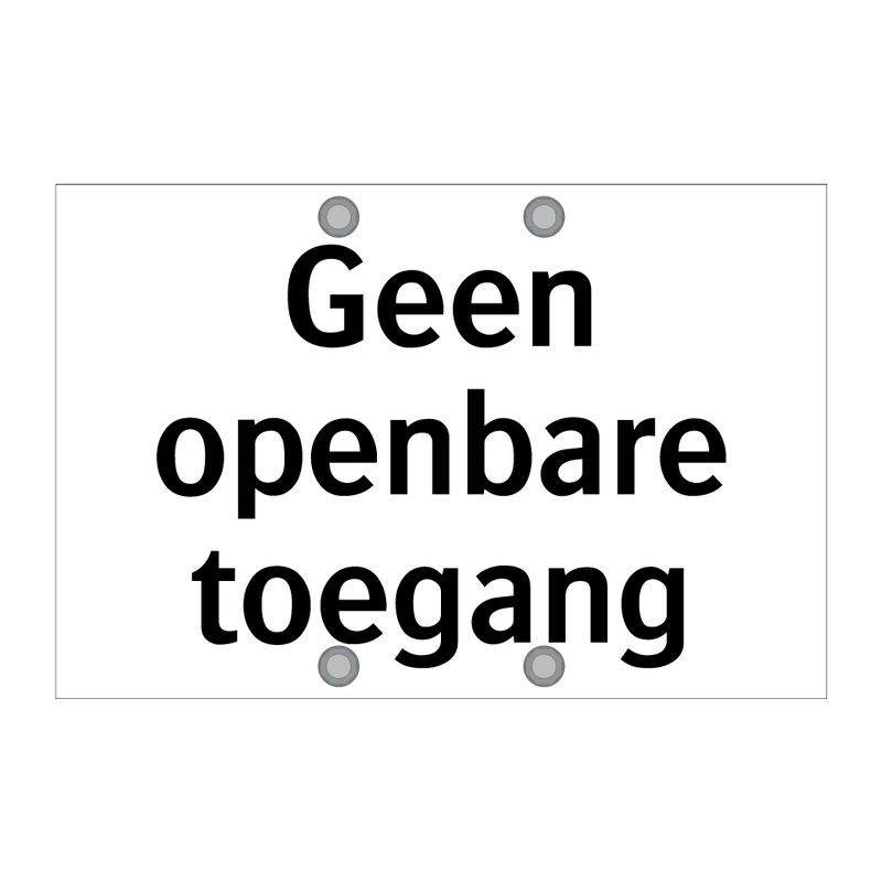 Geen openbare toegang