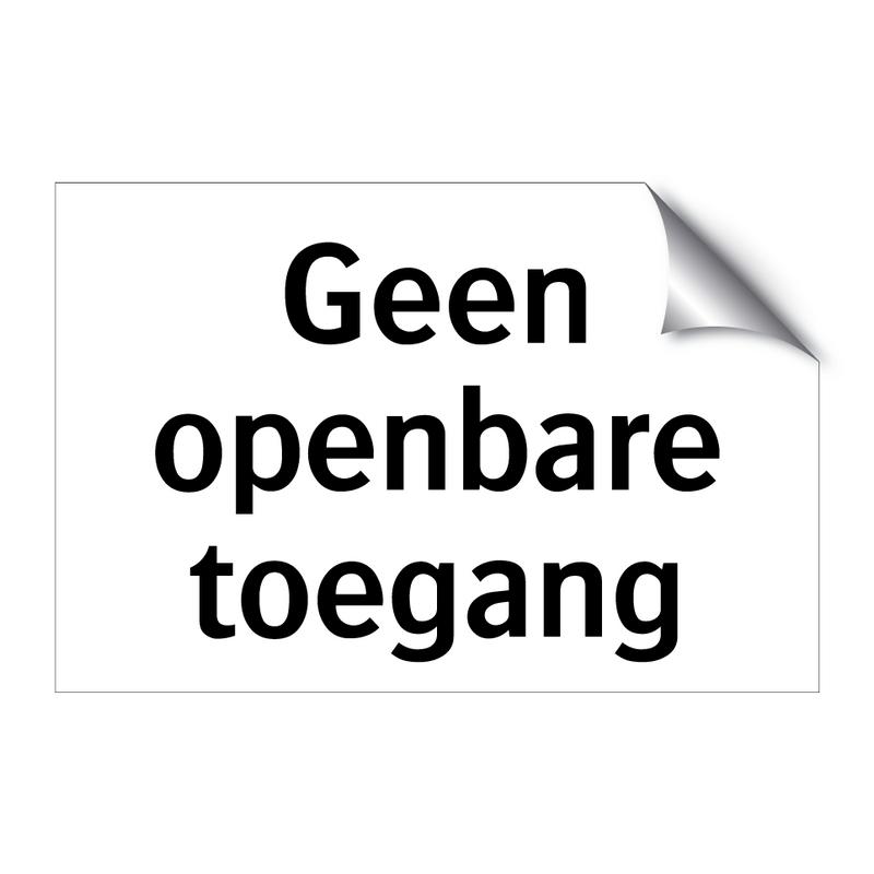 Geen openbare toegang