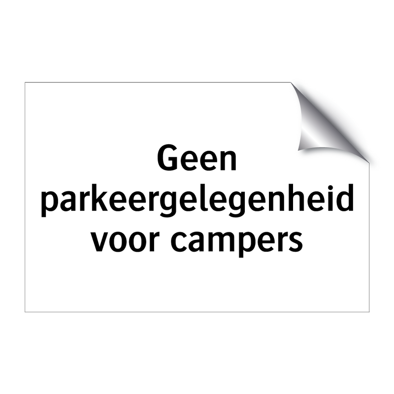 Geen parkeergelegenheid voor campers