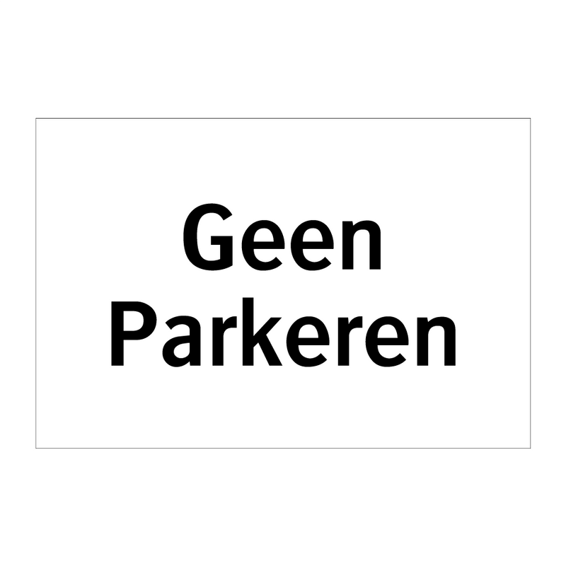 Geen Parkeren