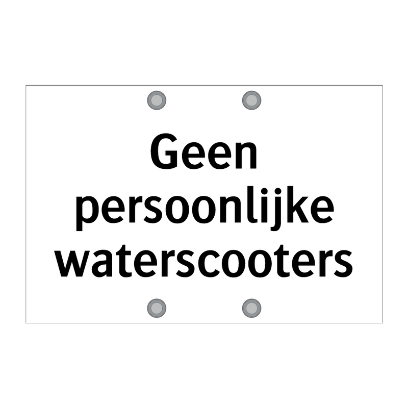 Geen persoonlijke waterscooters