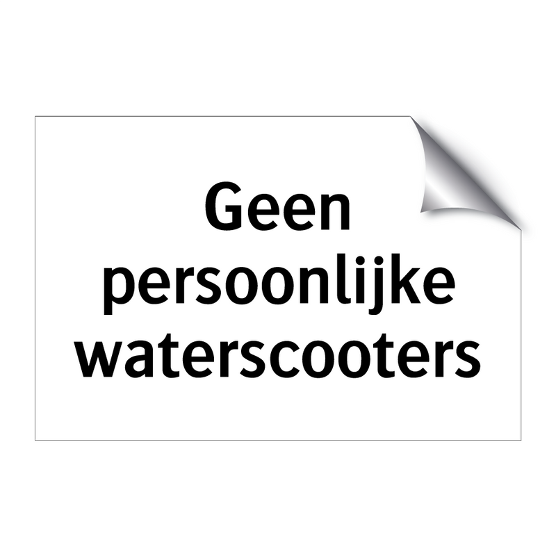 Geen persoonlijke waterscooters