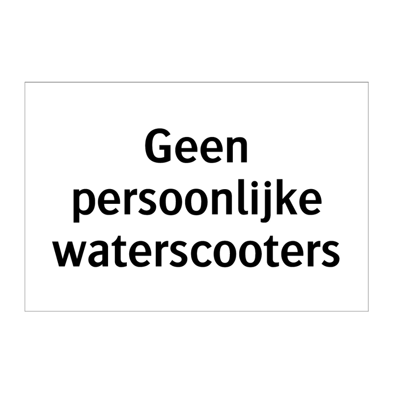 Geen persoonlijke waterscooters