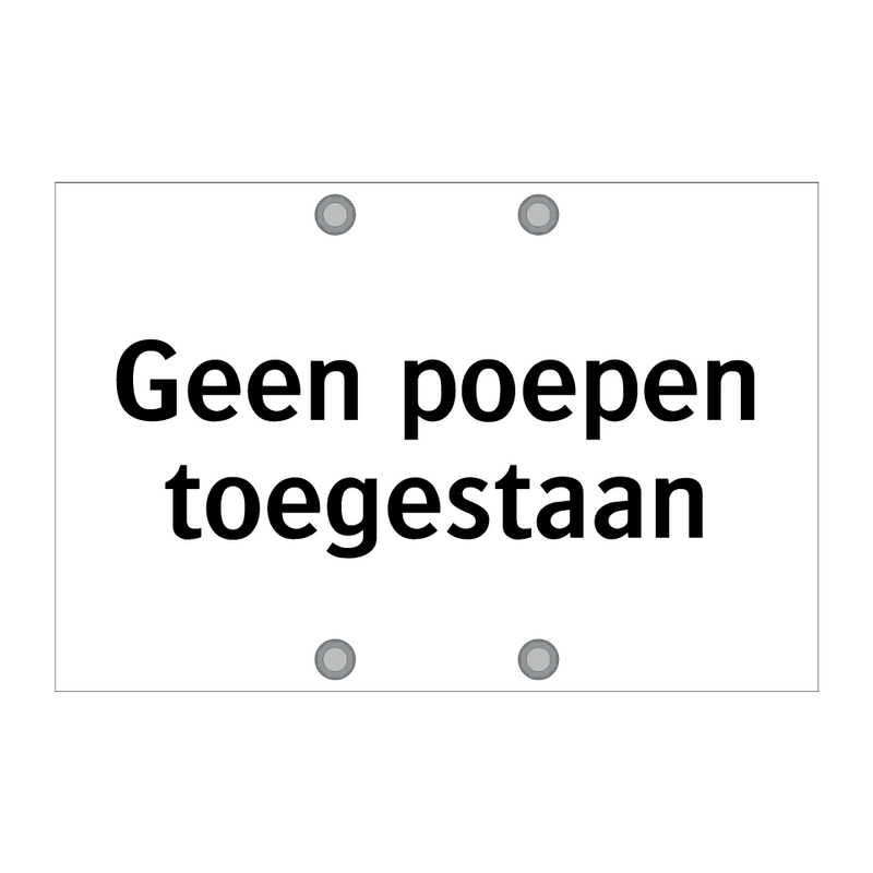 Geen poepen toegestaan