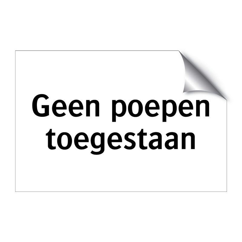 Geen poepen toegestaan