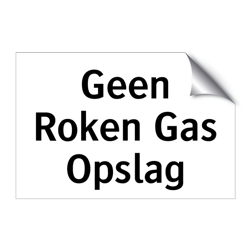 Geen Roken Gas Opslag