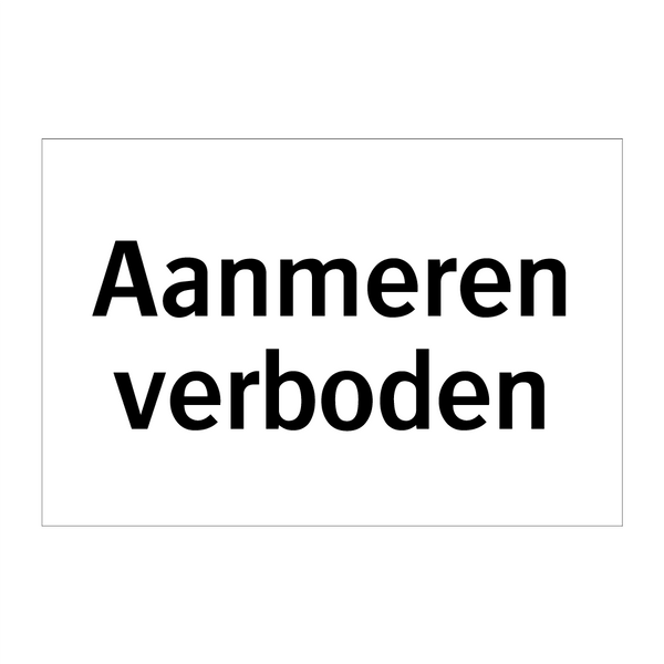 Aanmeren verboden