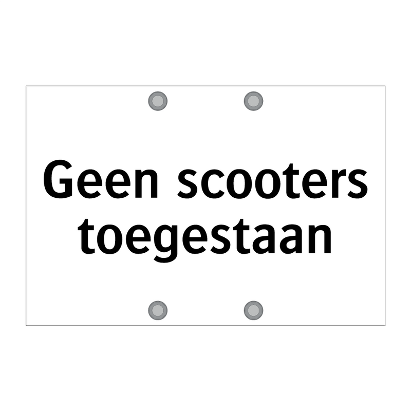 Geen scooters toegestaan