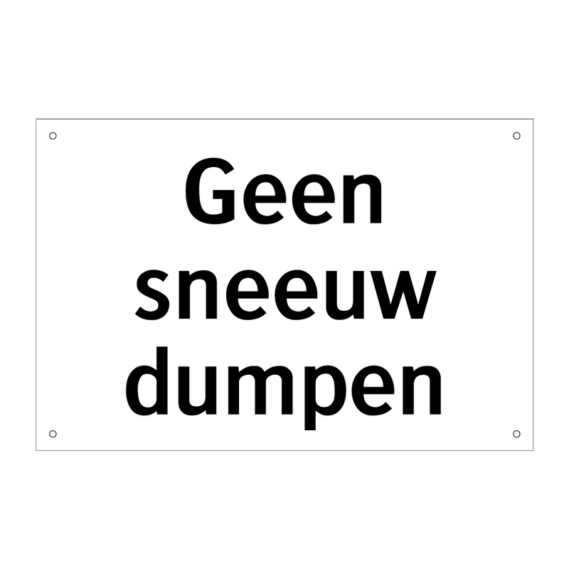 Geen sneeuw dumpen