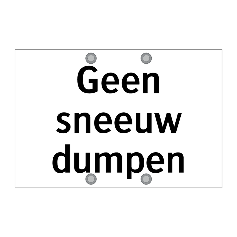 Geen sneeuw dumpen