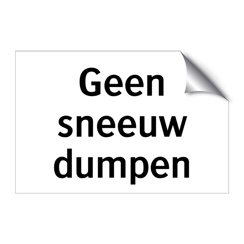 Geen sneeuw dumpen