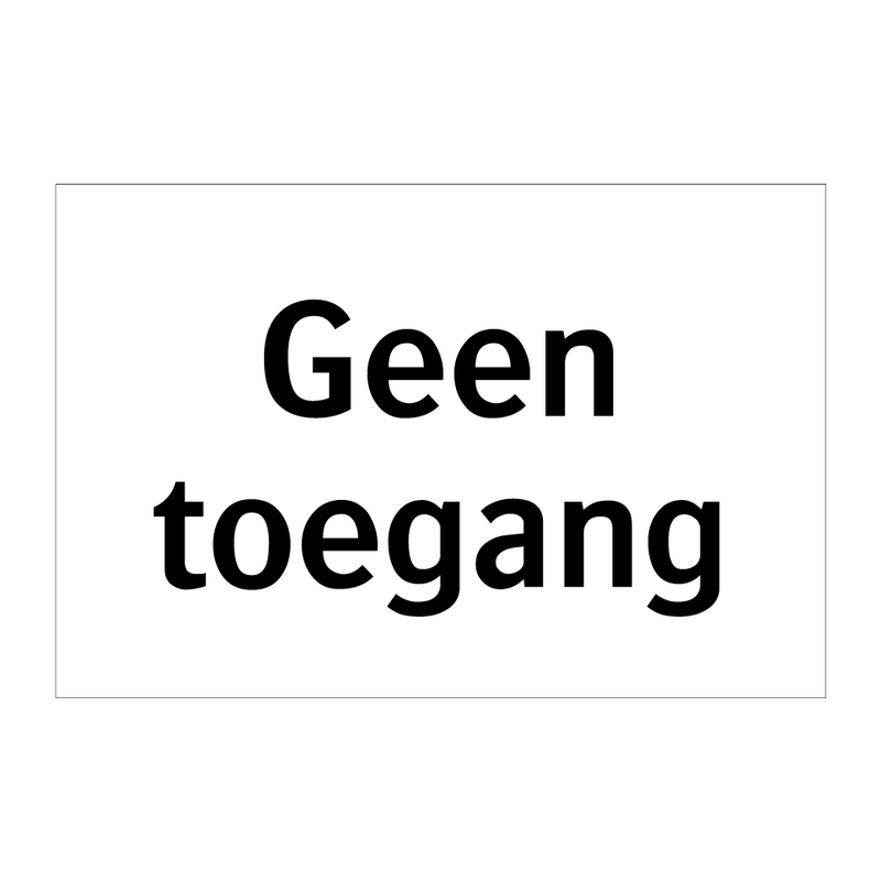 Geen toegang