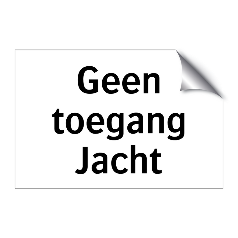 Geen toegang Jacht