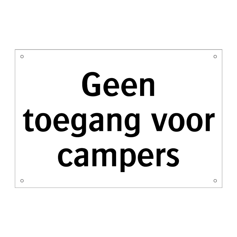 Geen toegang voor campers