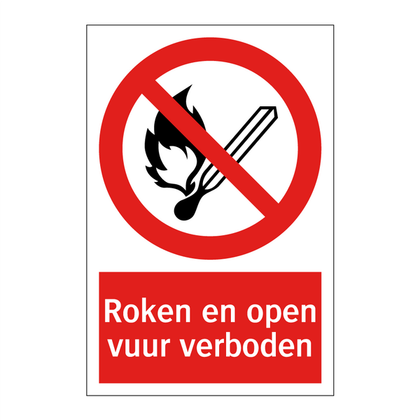 Roken en open vuur verboden