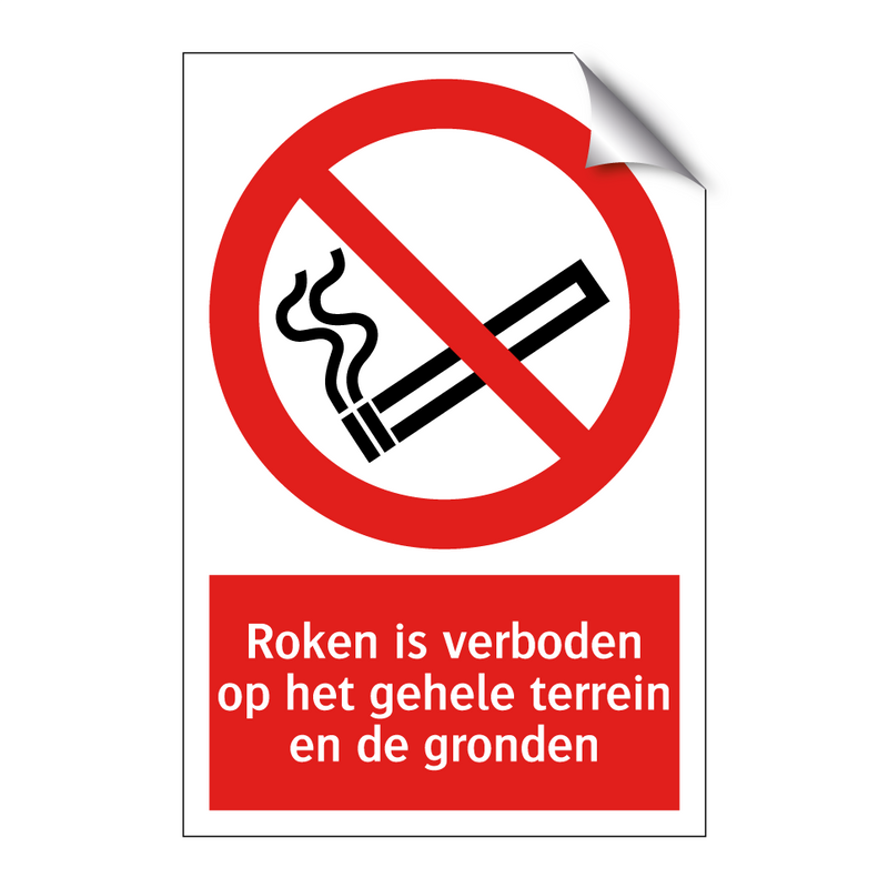 Roken is verboden op het gehele terrein en de gronden