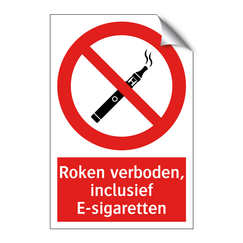 Roken verboden, inclusief E-sigaretten