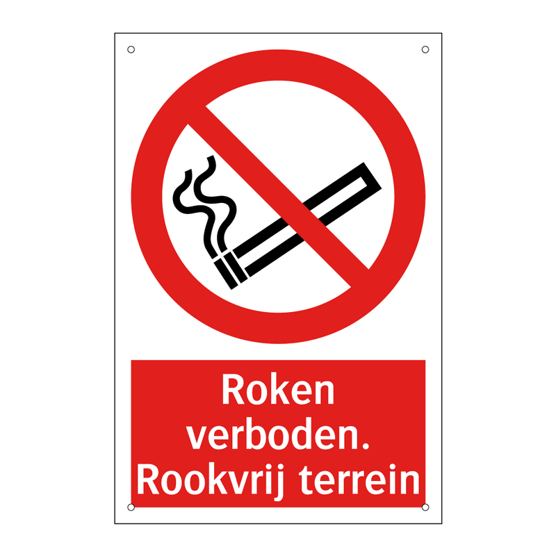 Roken verboden. Rookvrij terrein